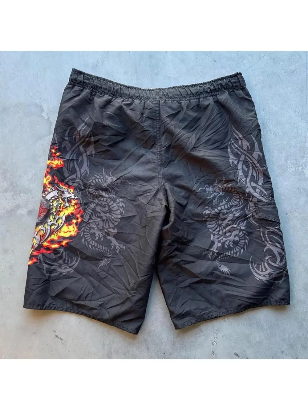 y2k maui and sons swimwear dragon board shorts